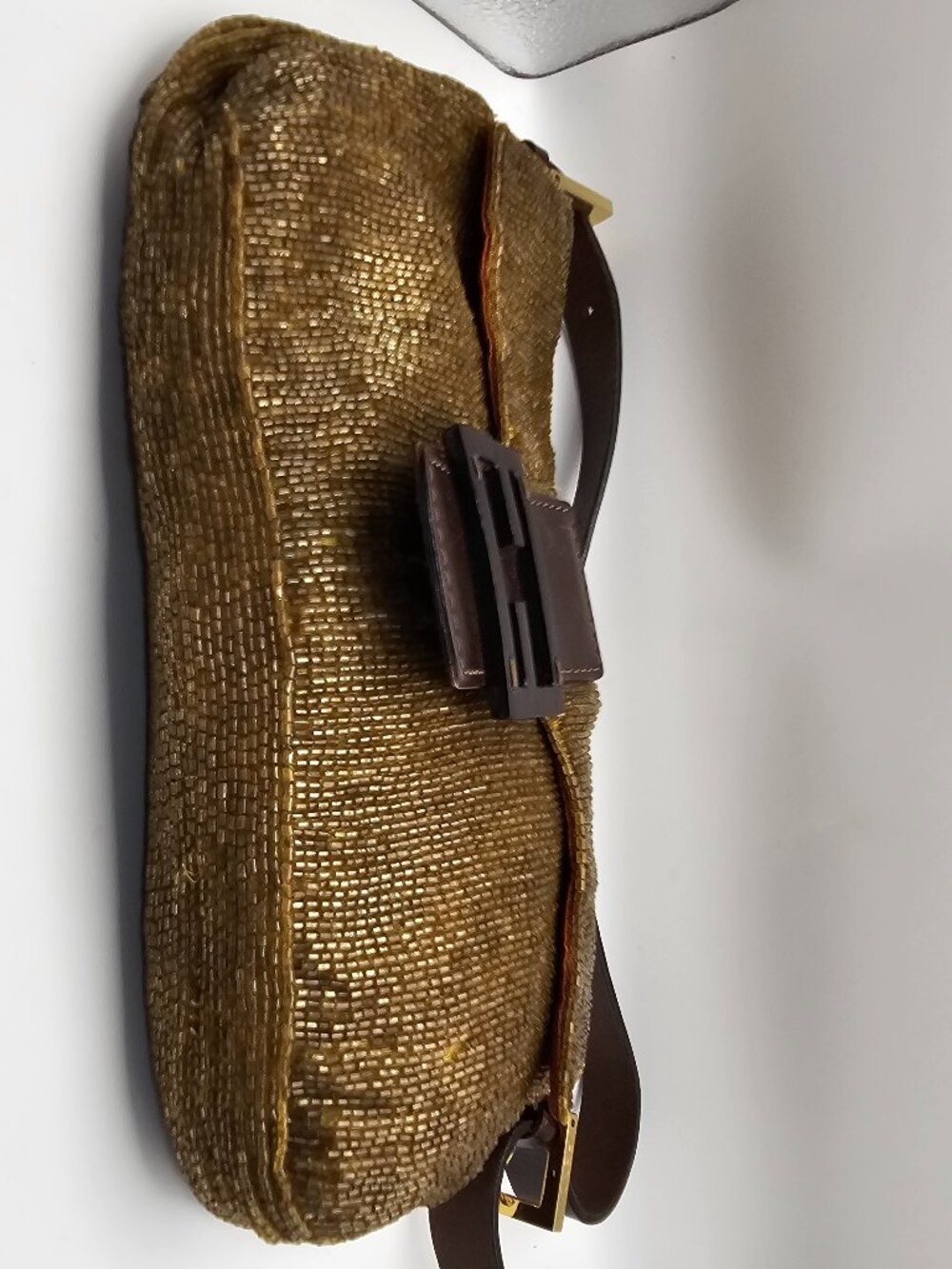 Fendi Gold Beaded Baguette – Vintage Collector Piece (Rare) - Picture 8 of 14